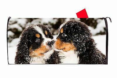 Bernese Mountain Dog Puppies Magnetic Vinyl Mailbox Cover Made in the USA