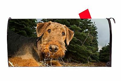 Airedale Terrier Dog Vinyl Magnetic Mailbox Cover Made in the USA