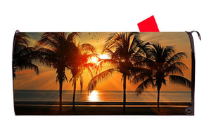 Sunset Palms Vinyl Magnetic Mailbox Cover Made in the USA