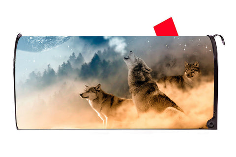 Wolves 2 Vinyl Magnetic Mailbox Cover Made in the USA