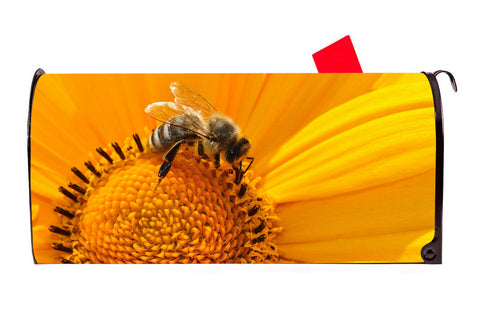 Bee and Sunflower Vinyl Magnetic Mailbox Cover Made in the USA