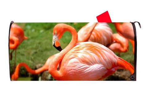 Flamingo Vinyl Magnetic Mailbox Cover Made in the USA