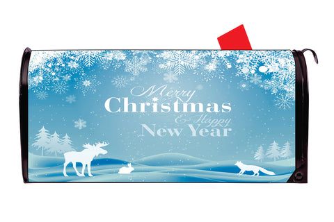 Christmas and Happy New Year Vinyl Magnetic Mailbox Cover Made in the USA