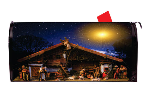 Christmas Manger Vinyl Magnetic Mailbox Cover Made in the USA