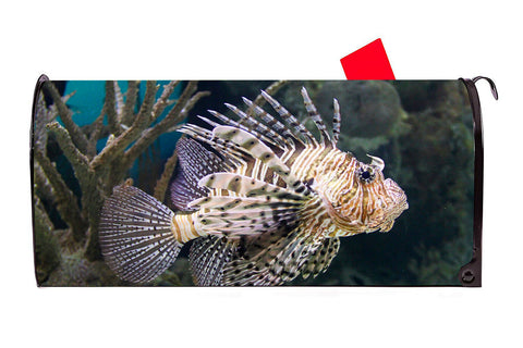 Lionfish Fish Vinyl Magnetic Mailbox Cover Made in the USA