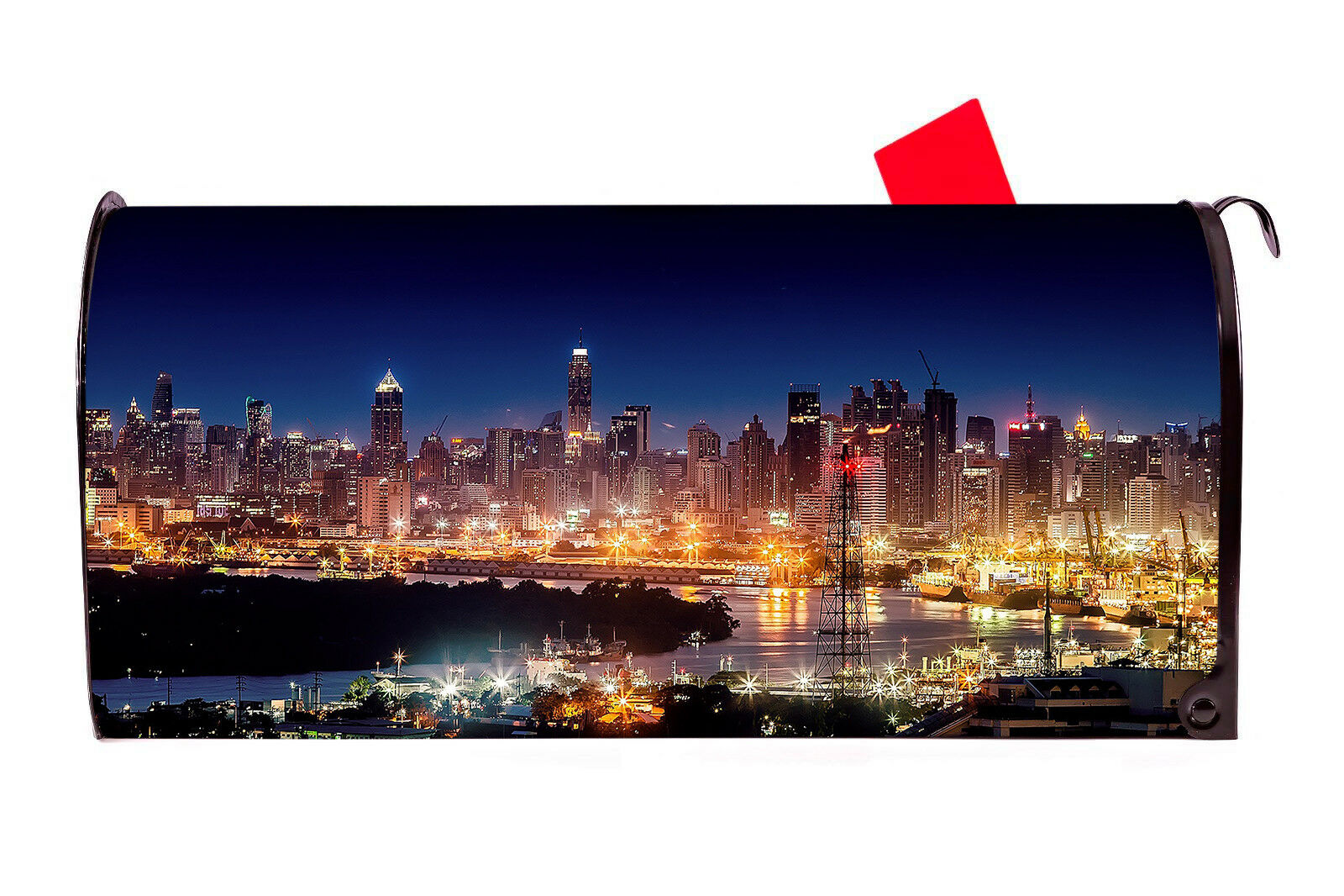 City Lights Vinyl Magnetic Mailbox Cover Made in the USA