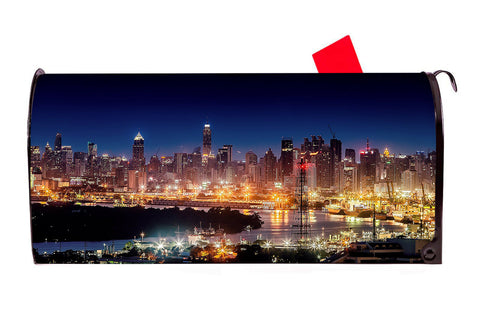 City Lights Vinyl Magnetic Mailbox Cover Made in the USA