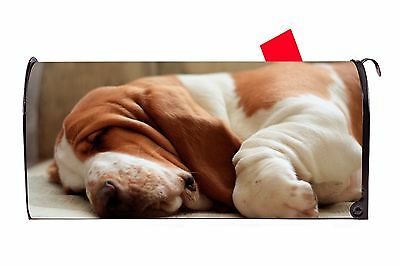 Basset Hound Dog Magnetic Vinyl Mailbox Cover Made In USA