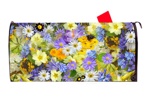 Blue and White Flowers Mailbox Cover - Mailbox Covers for You