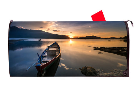 Boat Sunset 2 Magnetic Mailbox Cover - Mailbox Covers for You