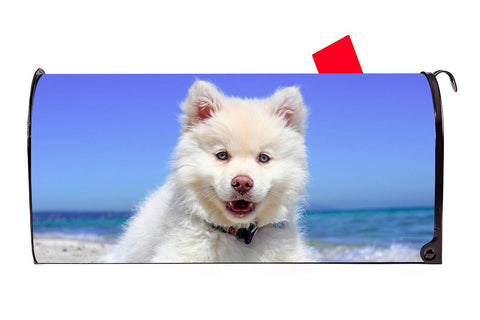 Cute White Dog Magnetic Mailbox Cover - Mailbox Covers for You