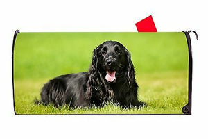 Flat Coated Retriever Dog Magnetic Vinyl Mailbox Cover Made in the USA