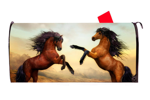 Horses 2  Magnetic Mailbox Cover - Mailbox Covers for You