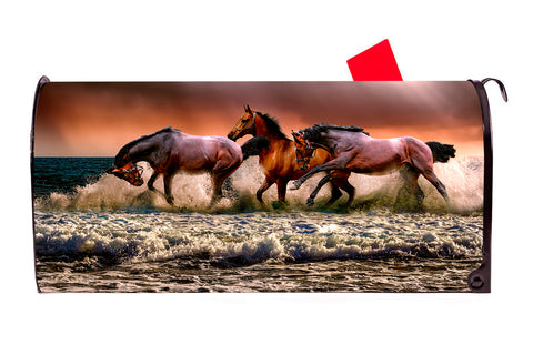 Horses 3  Magnetic Mailbox Cover - Mailbox Covers for You