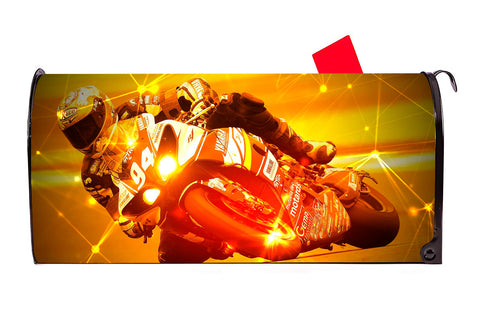 Motorcycle Racer Magnetic Mailbox Cover - Mailbox Covers for You