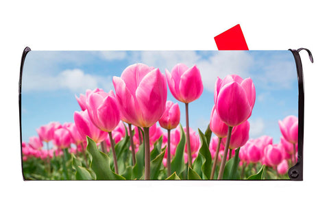 Pink Tulips Mailbox Cover - Mailbox Covers for You