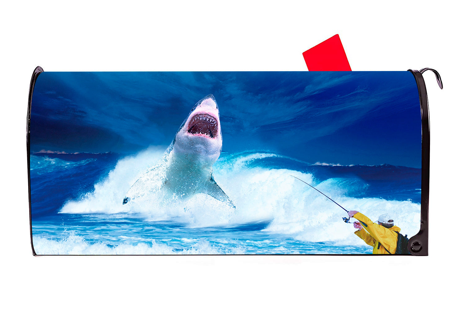 Shark Fishing Surprise Magnetic Mailbox Cover - Mailbox Covers for You