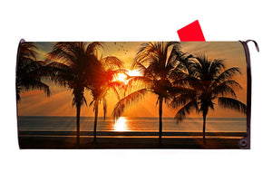Sunset Palm Magnetic Mailbox Cover - Mailbox Covers for You